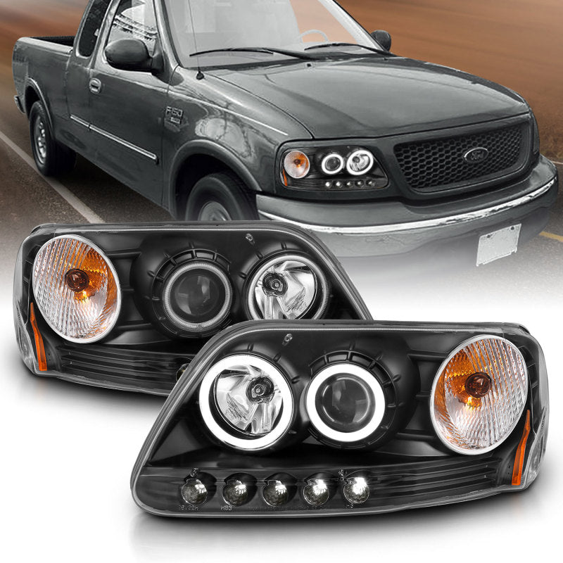 Load image into Gallery viewer, ANZO 1997-2003 Ford F-150 Projector Headlights w/ Halo Black (CCFL)
