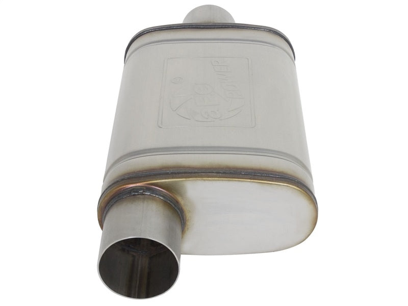 Load image into Gallery viewer, aFe MACHForce XP SS Muffler 3in Center Inlet / 3in Outlet 9in L x 4in W x 14in Body
