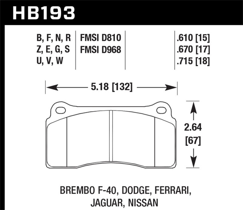 Load image into Gallery viewer, Hawk 2003-2006 Dodge Viper SRT-10 HPS 5.0 Front Brake Pads

