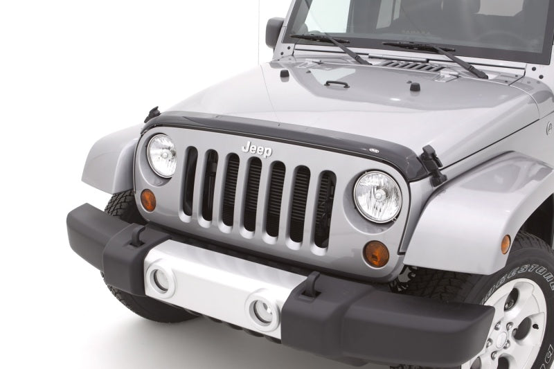 Load image into Gallery viewer, AVS 07-18 Jeep Wrangler Unlimited Aeroskin Low Profile Acrylic Hood Shield - Smoke
