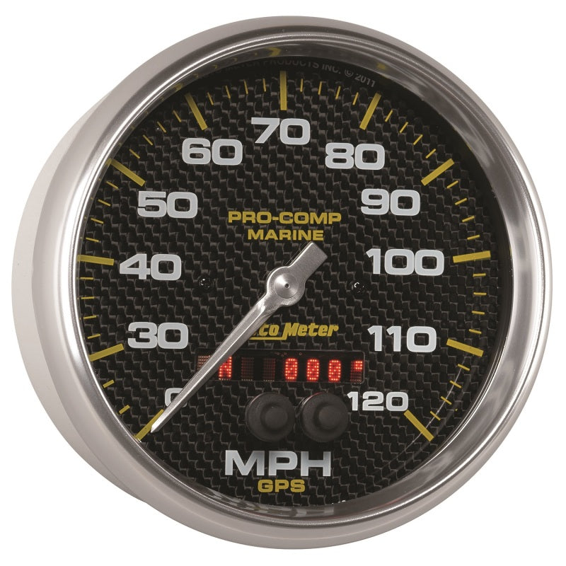 Load image into Gallery viewer, Autometer Marine Carbon Fiber 5in 120mph GPS Speedometer
