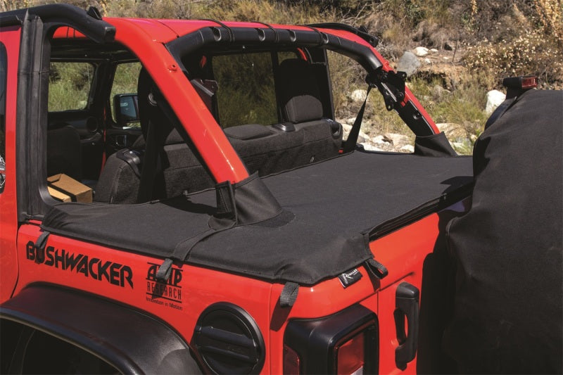 Load image into Gallery viewer, Rampage 2018-2022 Jeep Wrangler(JL) 4-Door Tonneau Cover w/ Tailgate Bar Kit - Black Diamond
