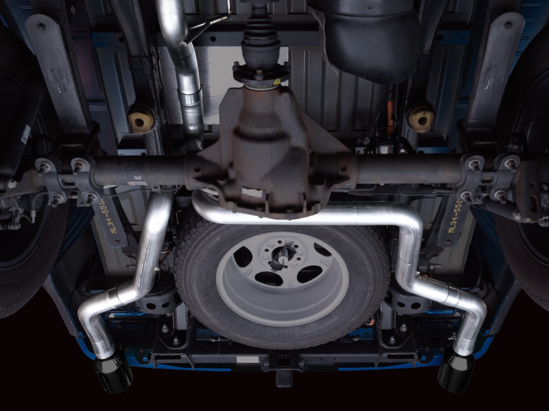 Load image into Gallery viewer, AWE Tuning 0FG 21+ Ford F150 Dual Split Rear Cat-Back Exhaust- 5in Diamond Black Tips
