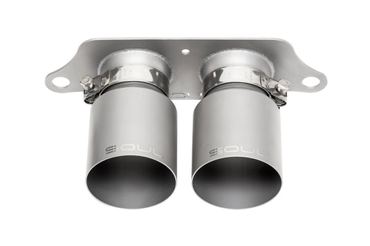SOUL 14-19 Porsche 991.1 GT3 / GT3 RS Bolt-On Exhaust Tips - 4in Straight Cut Signature Satin Tips