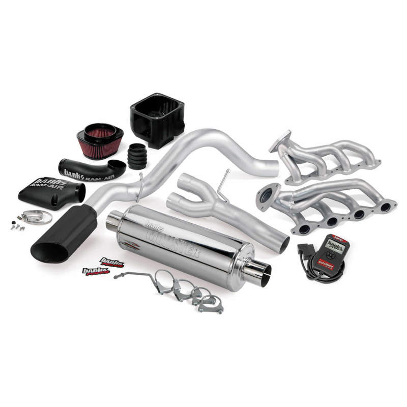Load image into Gallery viewer, Banks Power 02 Chevy 4.8-5.3L 1500-ECSB PowerPack System - SS Single Exhaust w/ Black Tip
