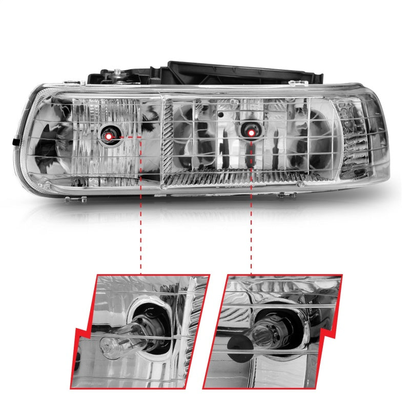 Load image into Gallery viewer, ANZO 1999-2002 Chevrolet Silverado 1500 Crystal Headlights Chrome
