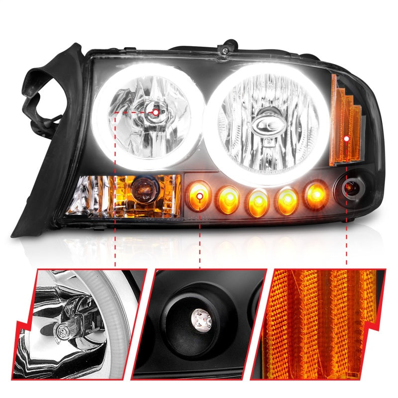 Load image into Gallery viewer, ANZO 1997-2004 Dodge Dakota Crystal Headlights Black 1pc
