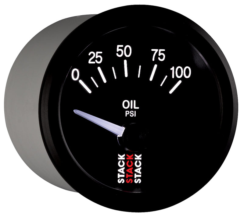 Load image into Gallery viewer, Autometer Stack Instruments 52mm 0-100 PSI 1/8in NPTF Electronic Oil Pressure Gauge - Black
