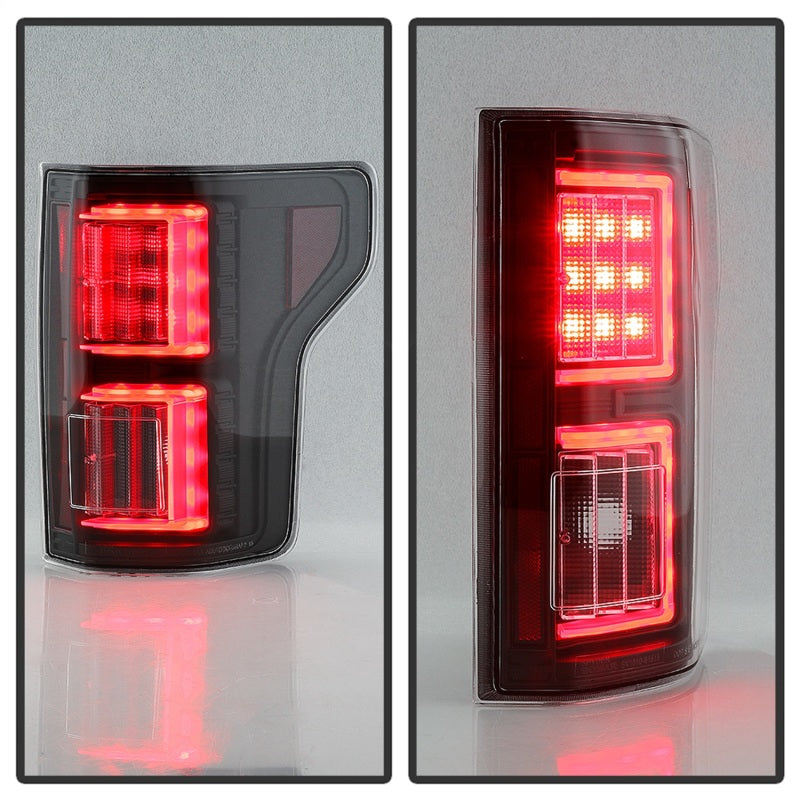 Load image into Gallery viewer, Spyder Ford F150 18-19 - Light Bar LED Tail Lights - All Black ALT-YD-FF15018-LED-BKV2
