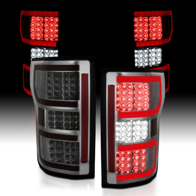 Load image into Gallery viewer, ANZO 18-19 Ford F-150 LED Taillights Smoke
