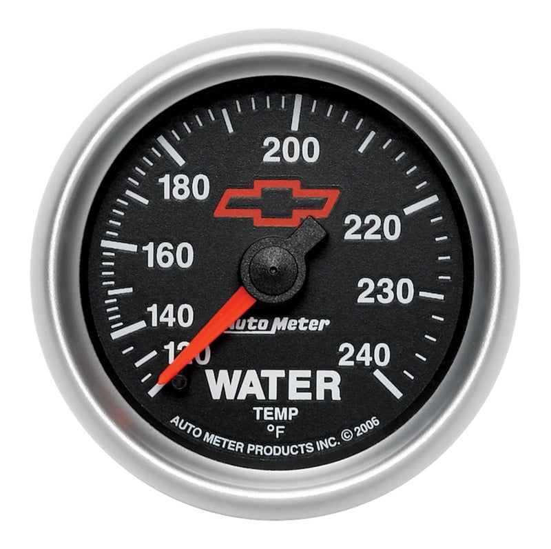 Load image into Gallery viewer, Autometer Sport-Comp II 2-1/16in 120-240 Deg Mechanical Water Temp Gauge - Bowtie Black
