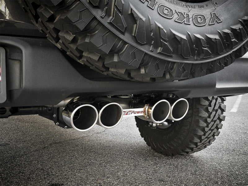 Load image into Gallery viewer, aFe Rebel Series 2.5in. 304 SS C/B Exhaust System 2018 Jeep Wrangler (JL) V6-3.6L - Polished Tip
