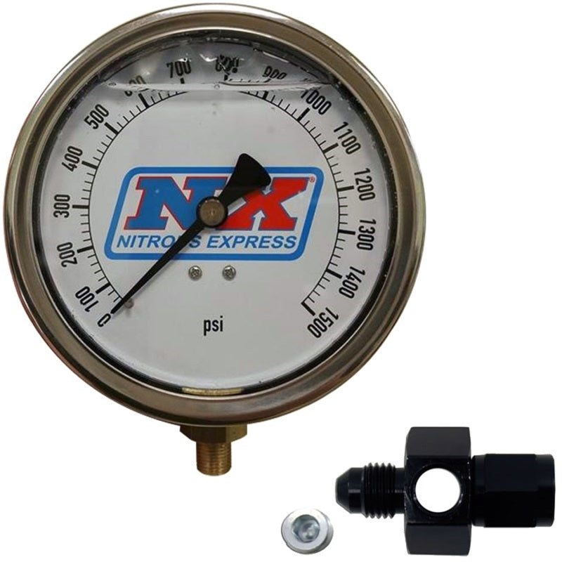 Load image into Gallery viewer, Nitrous Express Nitrous Pressure Gauge 4in-High Accuracy 4AN
