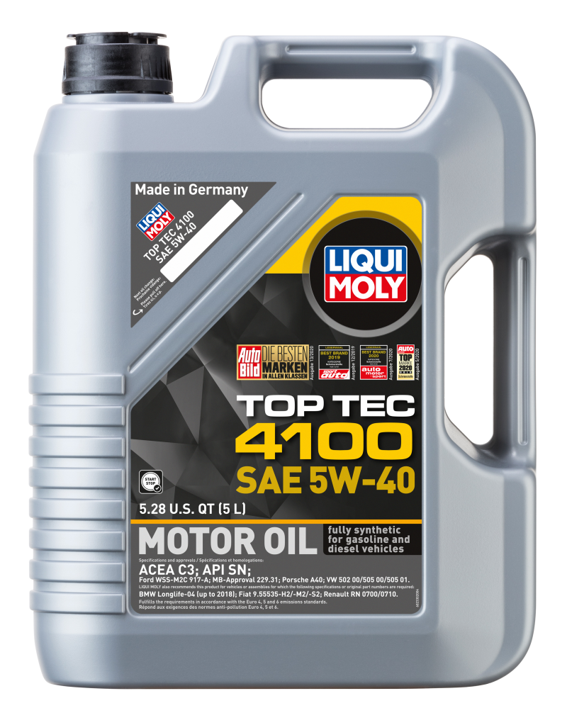 Load image into Gallery viewer, LIQUI MOLY 5L Top Tec 4100 Motor Oil SAE 5W40
