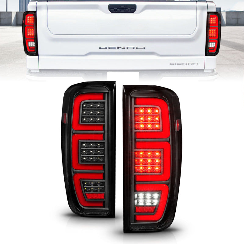 Load image into Gallery viewer, Anzo 19-23 GMC Sierra 1500/2500HD/3500HD Black Replacement Full LED Bar Tail Light
