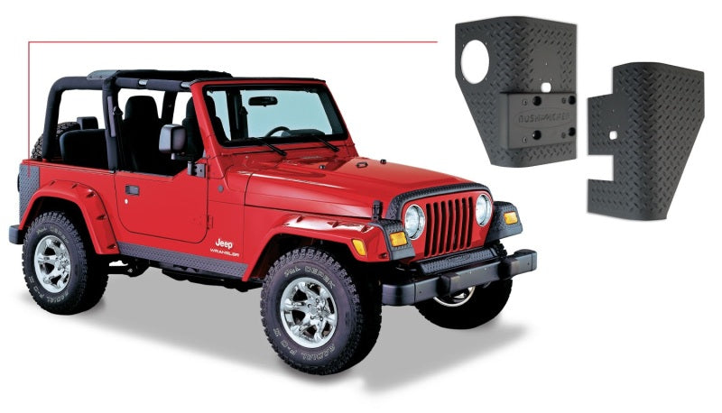 Load image into Gallery viewer, Bushwacker 97-06 Jeep Wrangler Trail Armor Rear Corners - Black
