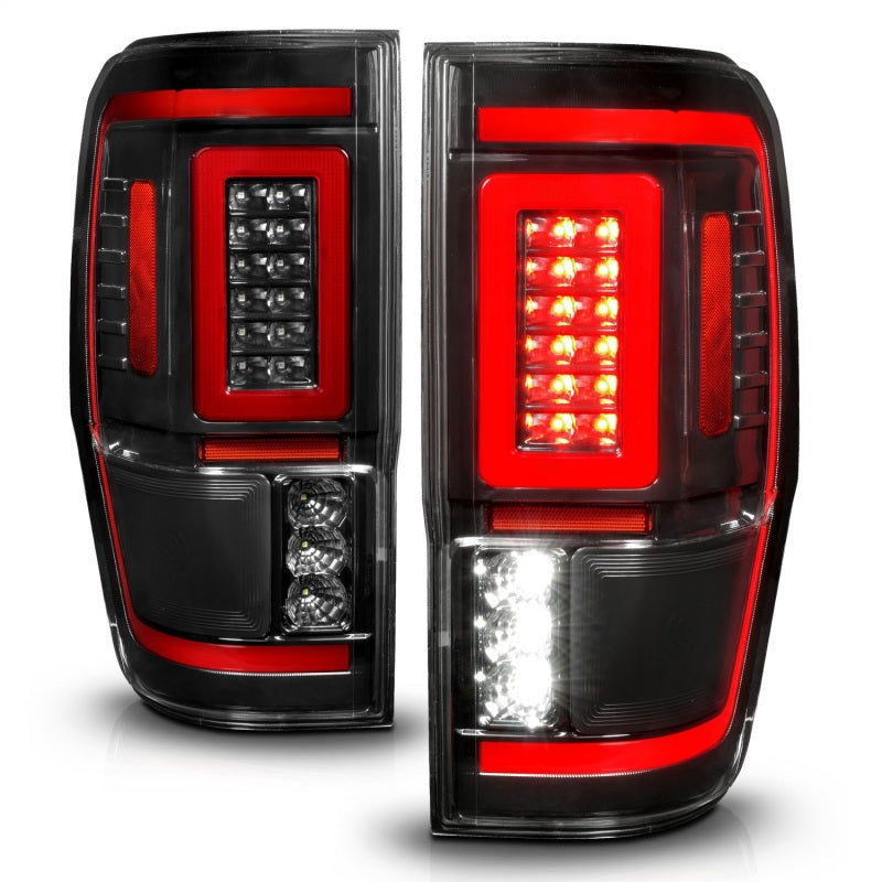 Load image into Gallery viewer, ANZO 19-22 Ford Ranger Full LED Taillights w/ Lightbar Sequential Signal Black Housing/Clear Lens
