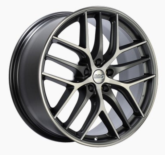 BBS CC-R 19x8.5 5x114.3 ET43 Satin Graphite Diamond Cut Polished Rim Protector Wheel -82mm PFS Req.