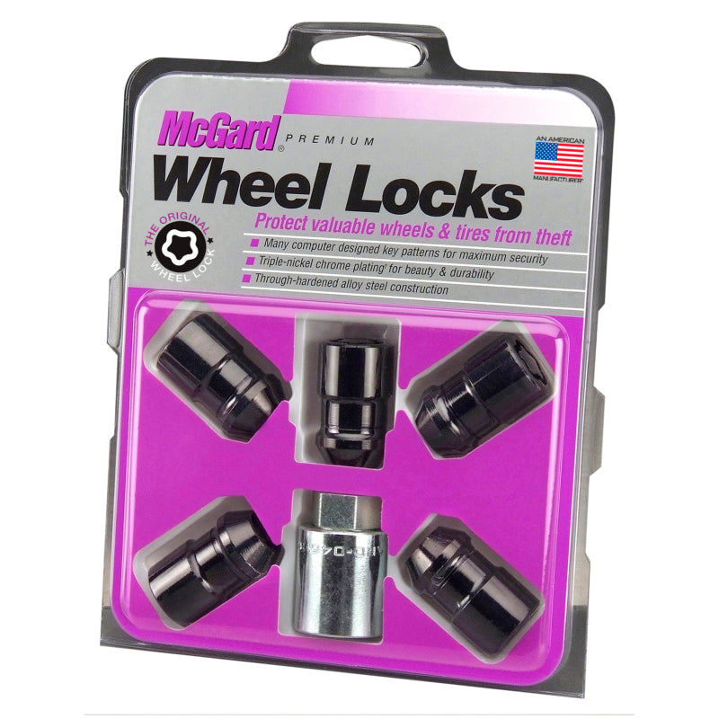 Load image into Gallery viewer, McGard Wheel Lock Nut Set - 5pk. (Cone Seat) M12X1.5 / 3/4 Hex / 1.46in. Length - Black
