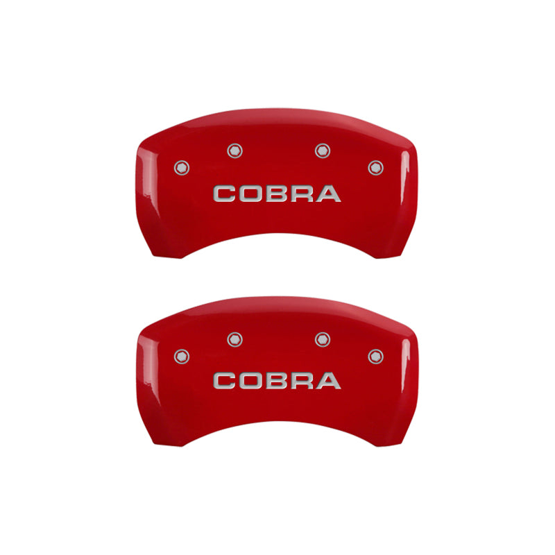 Load image into Gallery viewer, MGP 4 Caliper Covers Engraved Front &amp; Rear MGP Red finish silver ch
