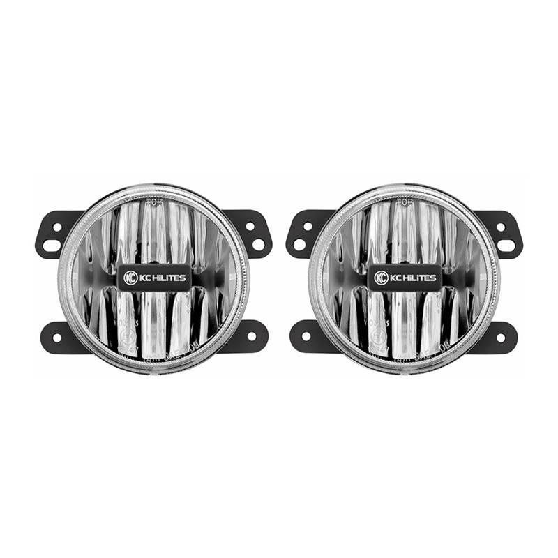 Load image into Gallery viewer, KC HiLiTES 10-18 Jeep JK 4in. Gravity G4 LED Light 10w SAE/ECE Clear Fog Beam (Pair Pack System)
