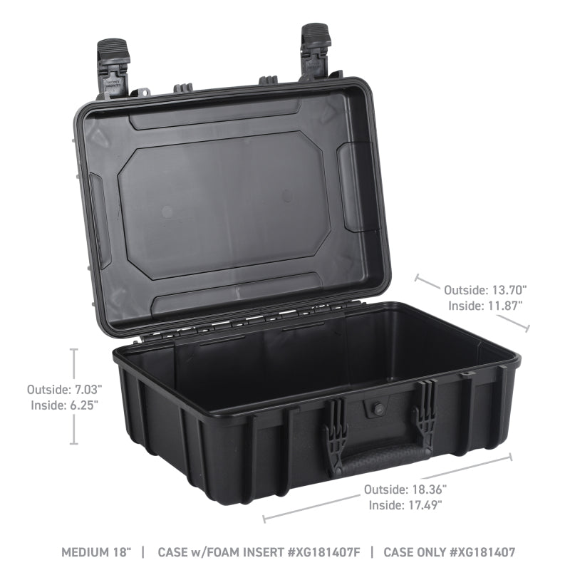 Load image into Gallery viewer, Go Rhino XVenture Gear Hard Case - Medium 18in. / Lockable / IP67 / Automatic Air Valve - Tex. Black
