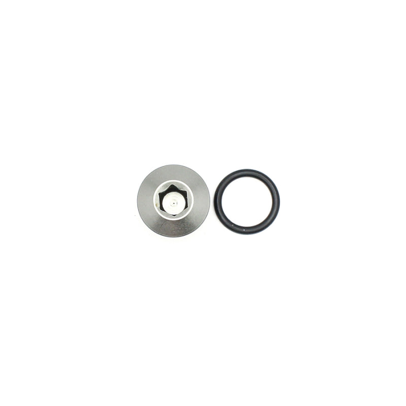 Load image into Gallery viewer, DeatschWerks 6AN ORB Male Plug Low Profile Internal Allen/Hex (Incl O-Ring) - Anodized Matte Black
