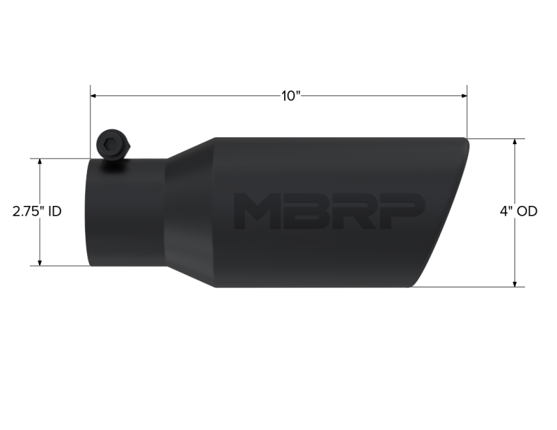 Load image into Gallery viewer, MBRP Universal Angled Rolled End Tip 4in OD / 2-3/4in Inlet / 10in Length - Black
