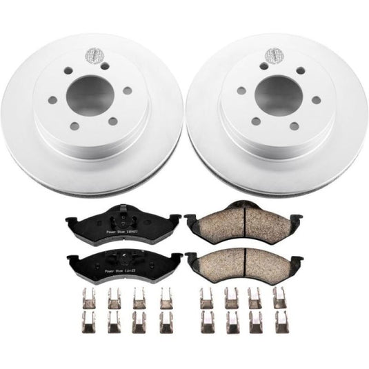 Power Stop 00-02 Dodge Dakota Front Z17 Evolution Geomet Coated Brake Kit