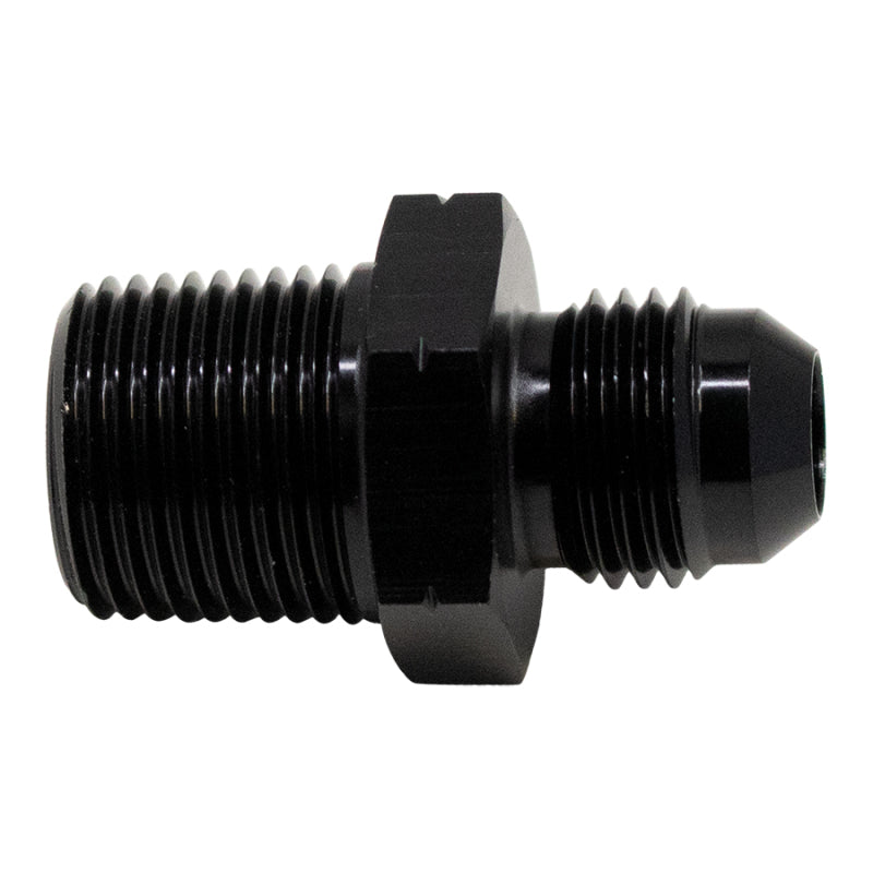 Load image into Gallery viewer, DeatschWerks 6AN Male Flare to 3/8in Male NPT Adapter - Anodized Matte Black
