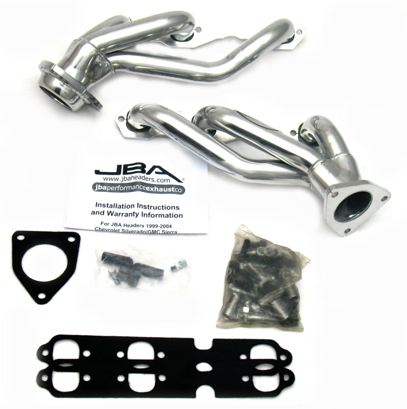 Load image into Gallery viewer, JBA 03-13 GM Truck 4.3L V6 1-1/2in Primary Silver Ctd Cat4Ward Header
