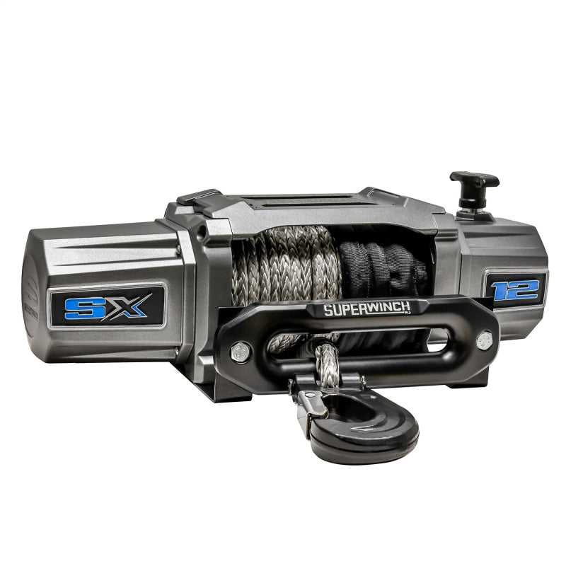 Load image into Gallery viewer, Superwinch 12000 LBS 12V DC 3/8in x 80ft Synthetic Rope SX 12000SR Winch - Graphite
