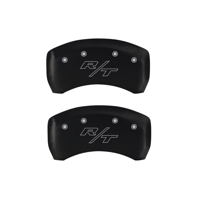 Load image into Gallery viewer, MGP 4 Caliper Covers Engraved Front Charger Engraved Rear RT Red finish silver ch
