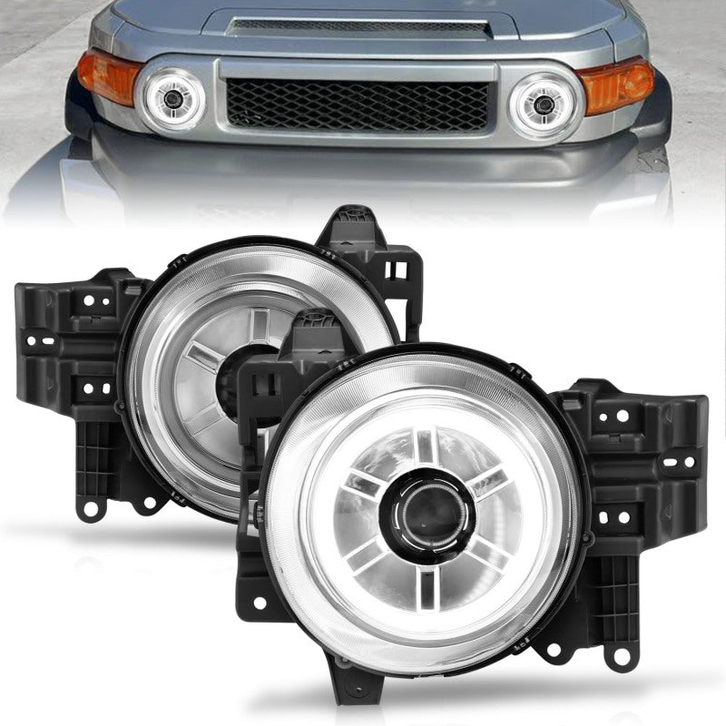 Load image into Gallery viewer, ANZO 2007-2013 Toyota Fj Cruiser Projector Headlights w/ Halo Chrome
