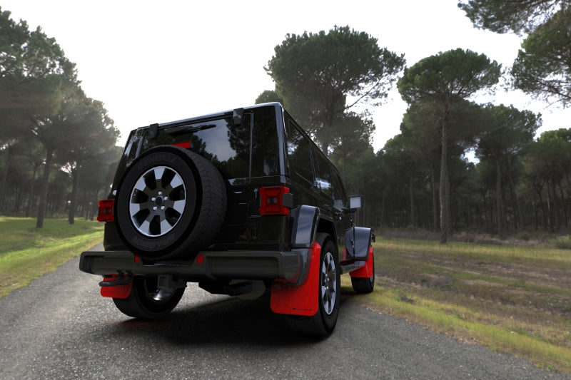 Load image into Gallery viewer, Rally Armor 18-22 Jeep JL Wrangler Red UR Mud Flap w/ Black Logo
