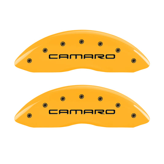 MGP 4 Caliper Covers Engraved F & R Gen 4/Camaro Yellow Finish Black Char 2000 Chevrolet Camaro