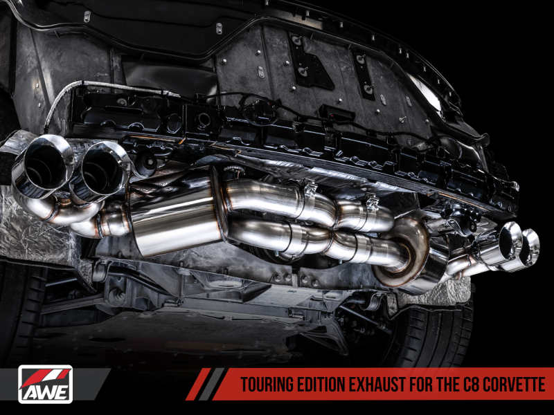 Load image into Gallery viewer, AWE Tuning 2020 Chevrolet Corvette (C8) Touring Edition Exhaust - Quad Diamond Black Tips

