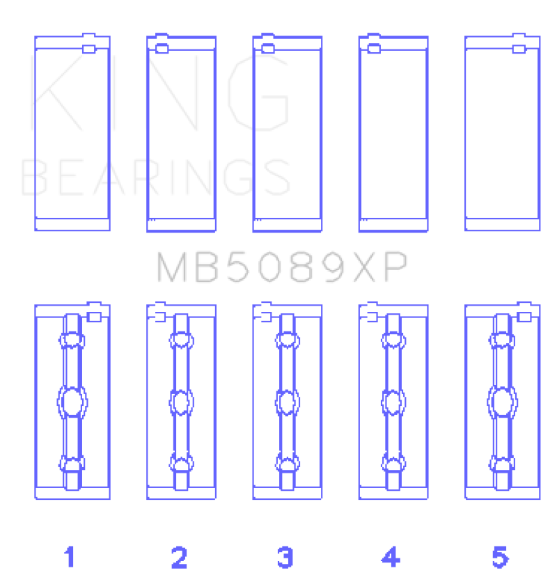 Load image into Gallery viewer, King Engine Bearings Toyota 1RZ/2RZ/3RZ Crankshaft Main Bearing Set (Set of 5)
