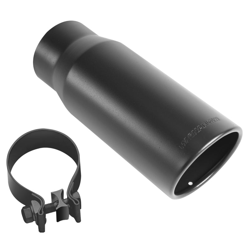 Load image into Gallery viewer, MagnaFlow Tip Stainless Black Coated Single Wall Round Single Outlet 5in Dia 4in Inlet 13in L
