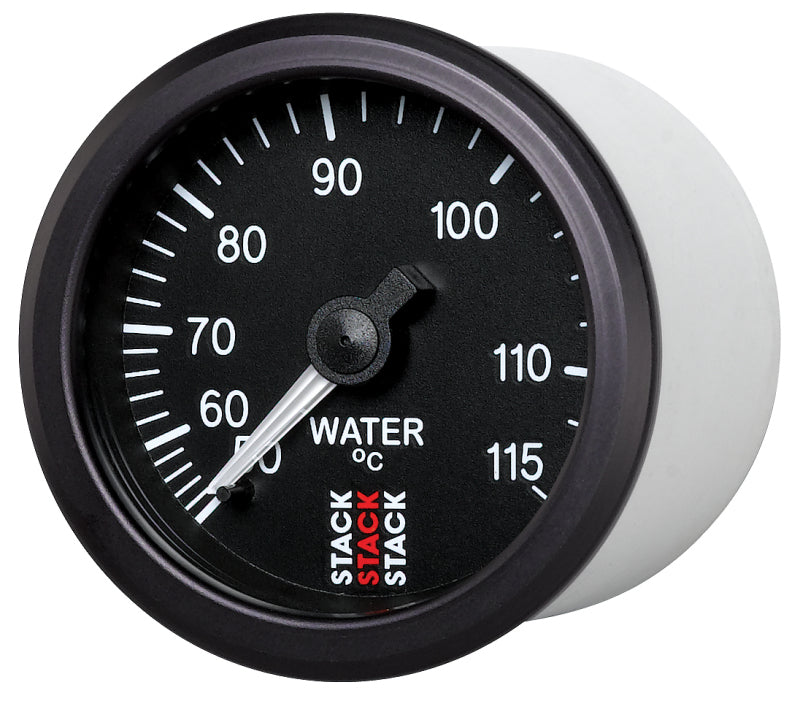 Load image into Gallery viewer, Autometer Stack Instruments 52mm 50-115 Celsius 3/8 BSPT (M) Mechanical Water Temp Gauge - Black
