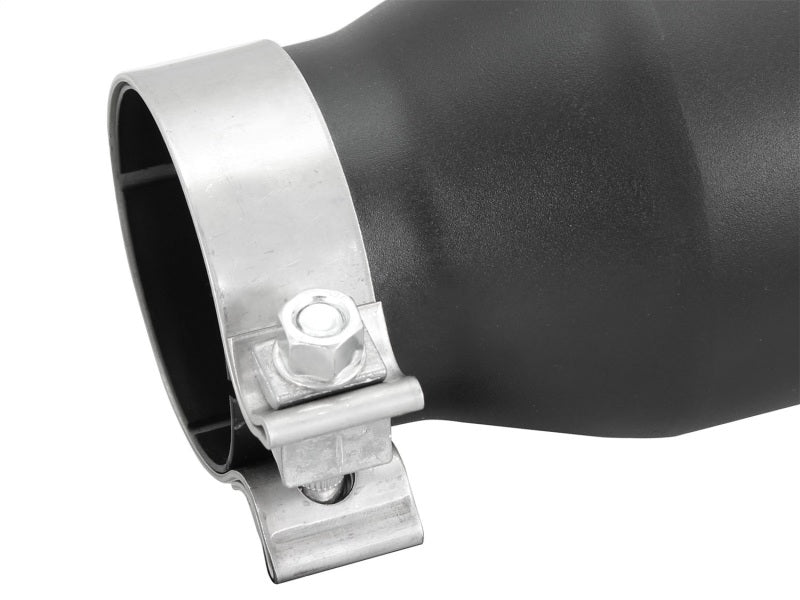 Load image into Gallery viewer, aFe Power Gas Exhaust Tip Black- 3 in In x 4.5 out X 9 in Long Bolt On (Black)
