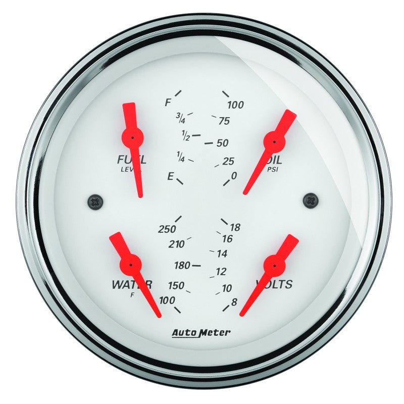 Load image into Gallery viewer, Autometer Arctic White 5in Quad GA, Fuel Level, 0-90 OHM
