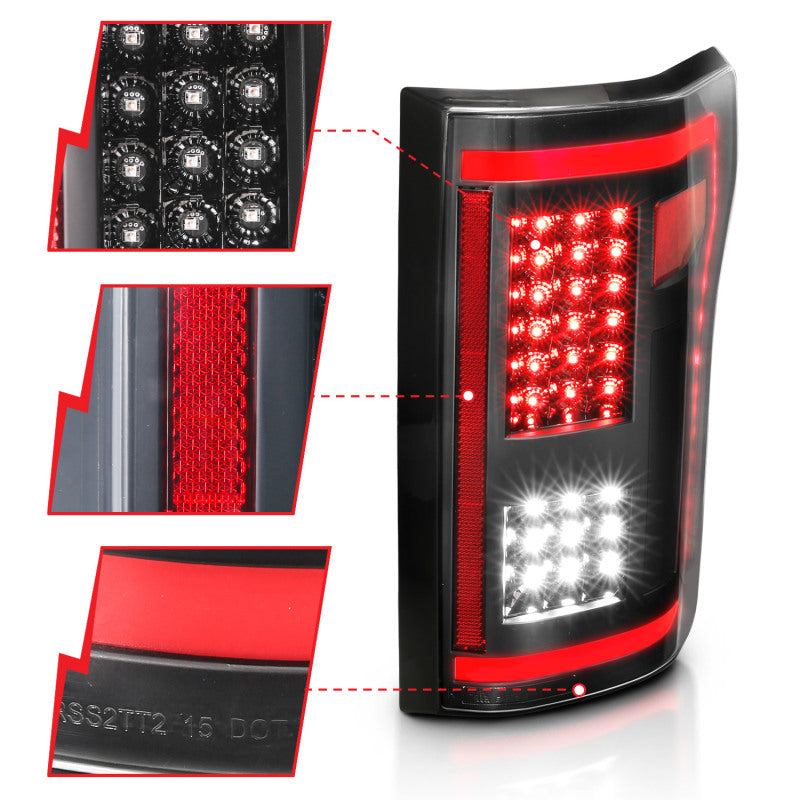 Load image into Gallery viewer, ANZO 15-17 Ford F-150 LED Taillights Black w/ Sequential

