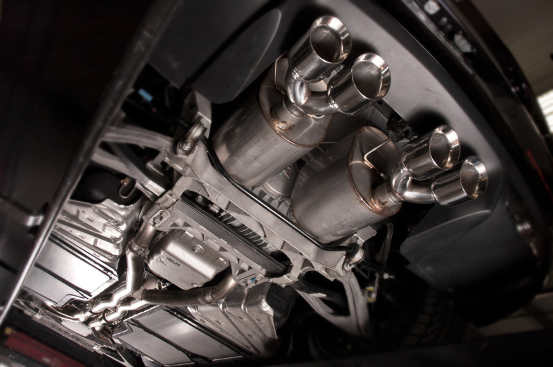 Load image into Gallery viewer, Stainless Works 2009-13 C6 Corvette Axleback 2-1/2in Dual Chambered Turbo Mufflers Quad 4in Tips
