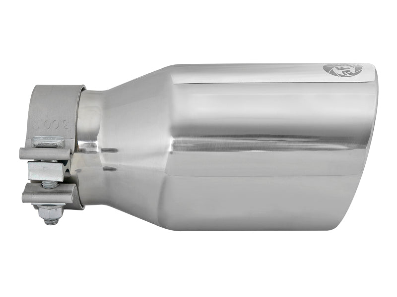 Load image into Gallery viewer, aFe MACH Force-Xp Univ 304 SS Double-Wall Clamp-On Exhaust Tip - Polished - 3in Inlet - 4.5in Outlet
