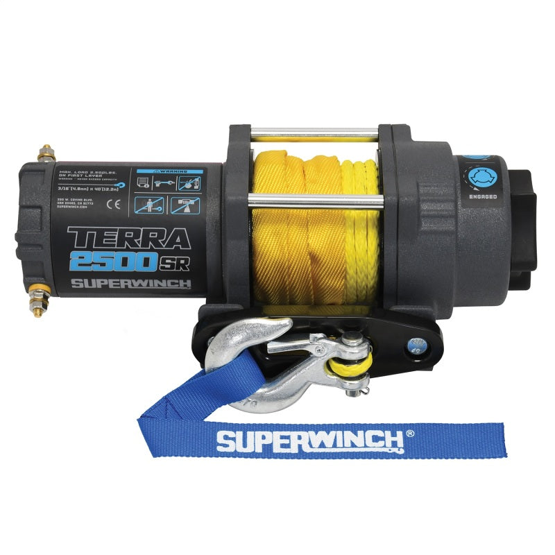 Load image into Gallery viewer, Superwinch 2500 LBS 12V DC 3/16in x 40ft Synthetic Rope Terra 2500SR Winch - Gray Wrinkle
