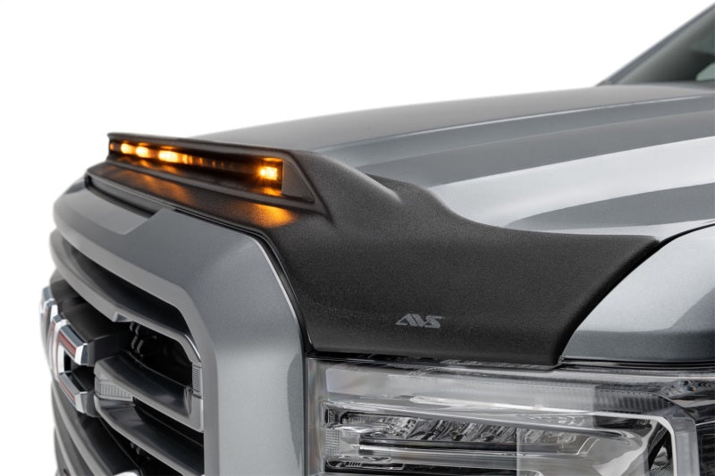 Load image into Gallery viewer, AVS 19-22 GMC Sierra 1500 Aeroskin Low Profile Hood Shield w/ Lights - Black
