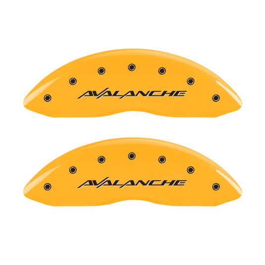 MGP 4 Caliper Covers Engraved Front & Rear Avalanche Yellow Finish Black Char 2001 Chevrolet Tahoe