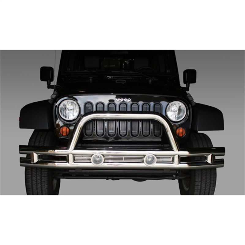 Load image into Gallery viewer, Rugged Ridge 3-In Front Tube Bumper Stainless 07-18 Jeep Wrangler
