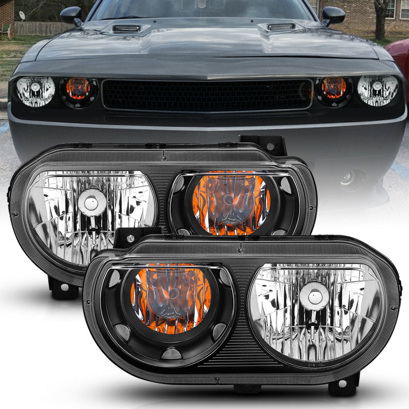 Load image into Gallery viewer, ANZO 2008-2014 Dodge Challenger Crystal Headlights Black
